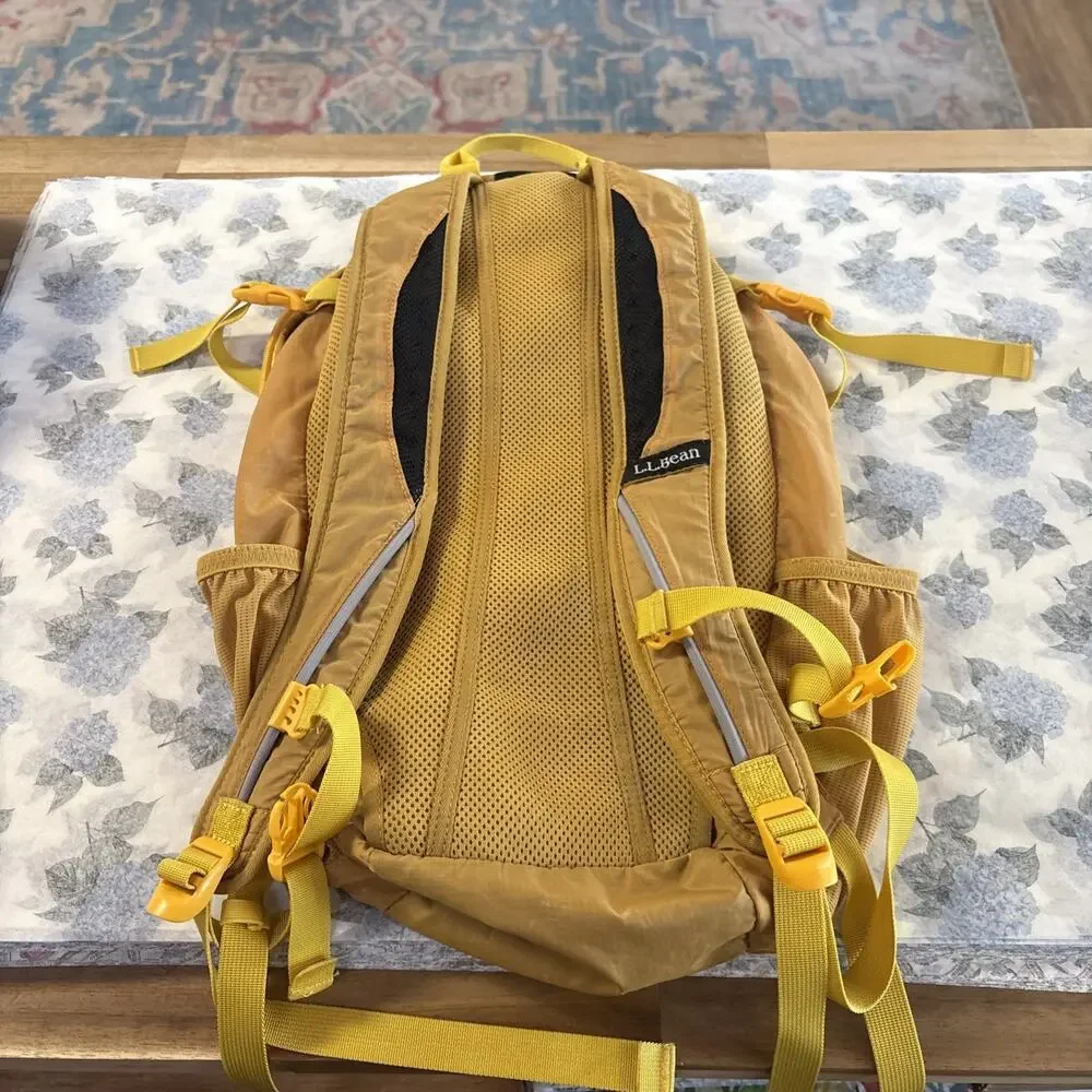 LL Bean Yellow Stowaway Backpack￼